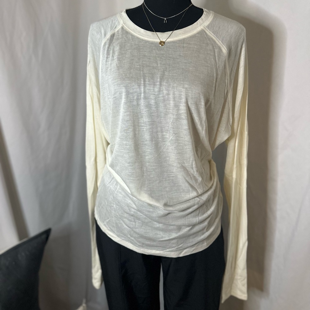 NWT MONO B Semi Sheer Shirt - cream‎